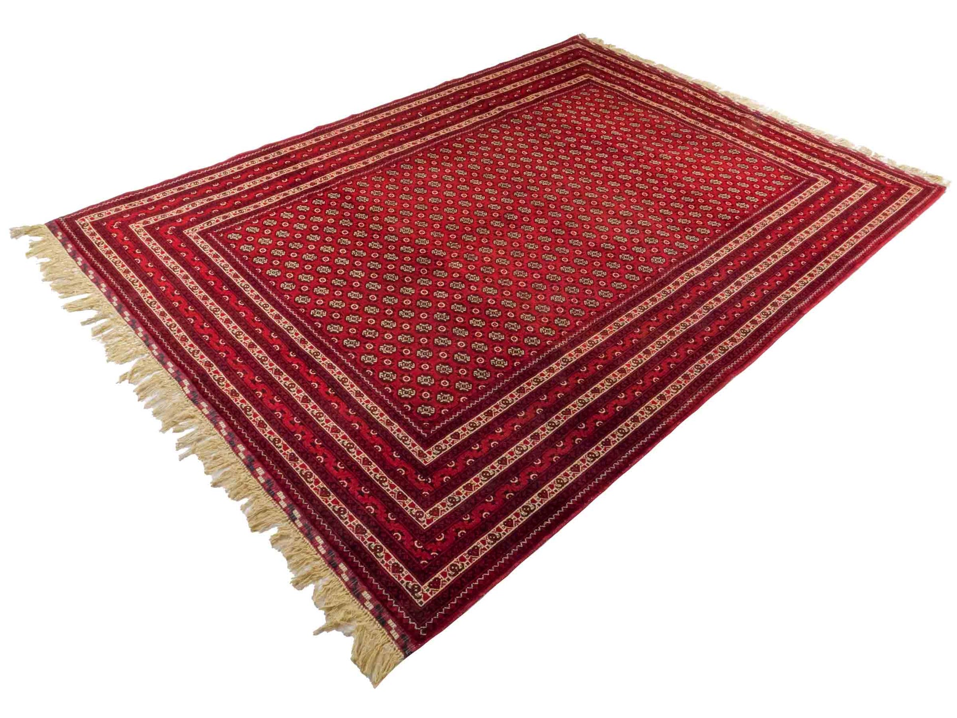 Handgeknüpfter Afghan Dolatabad Orientteppich von Khademi aus Wolle, rot. Klassisches Allover-Design. Traditionell von Hand geknüpft in Afghanistan. Größe: 290 cm x 206 cm. Teppichnummer: RB3-1060. Verkauf durch Jupiter Intl.