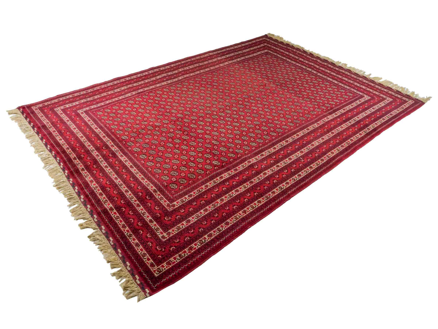 Handgeknüpfter Afghan Dolatabad Orientteppich von Khademi aus Wolle, rot. Klassisches Allover-Design. Traditionell von Hand geknüpft in Afghanistan. Größe: 290 cm x 206 cm. Teppichnummer: RB3-1060. Verkauf durch Jupiter Intl.