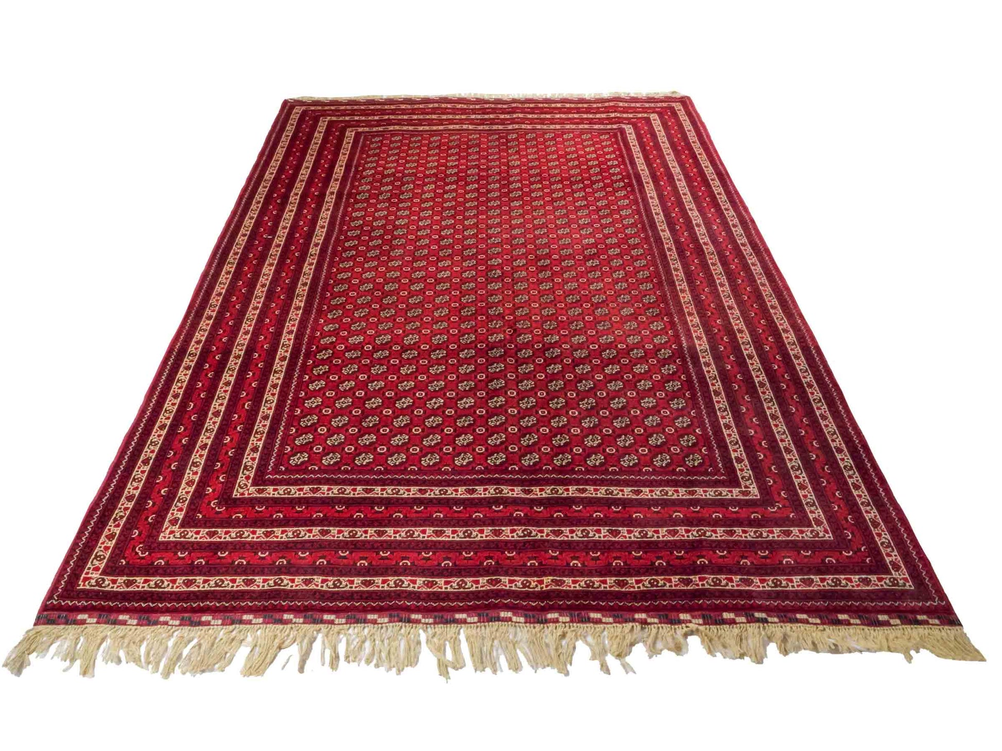 Handgeknüpfter Afghan Dolatabad Orientteppich von Khademi aus Wolle, rot. Klassisches Allover-Design. Traditionell von Hand geknüpft in Afghanistan. Größe: 290 cm x 206 cm. Teppichnummer: RB3-1060. Verkauf durch Jupiter Intl.