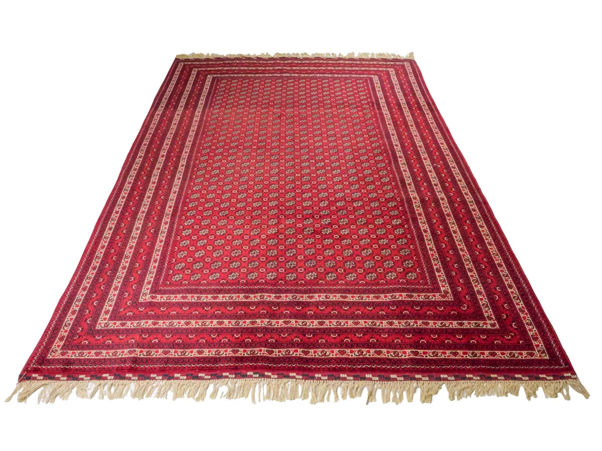Handgeknüpfter Afghan Dolatabad Orientteppich von Khademi aus Wolle, rot. Klassisches Allover-Design. Traditionell von Hand geknüpft in Afghanistan. Größe: 290 cm x 206 cm. Teppichnummer: RB3-1060. Verkauf durch Jupiter Intl.