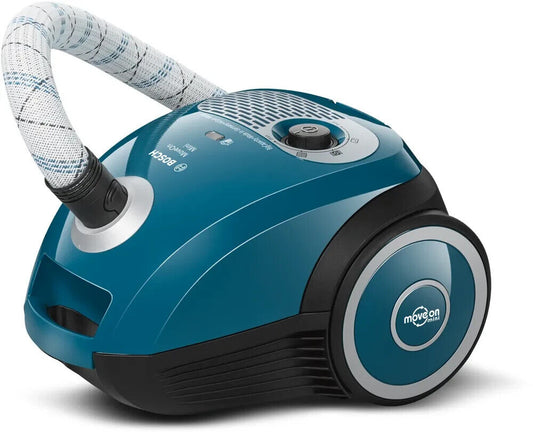 Bosch BGL25MON4 MoveOn Mini Bodenstaubsauger mit Beutel, blau.