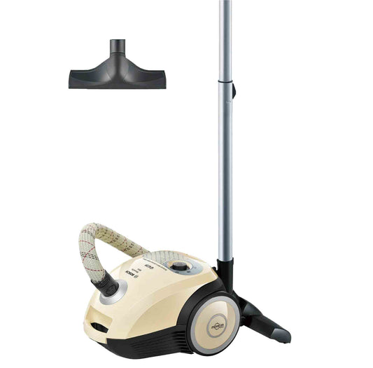 Bosch BGL25MON5 MoveOn Mini Bodenstaubsauger mit Beutel, cremeweiß.