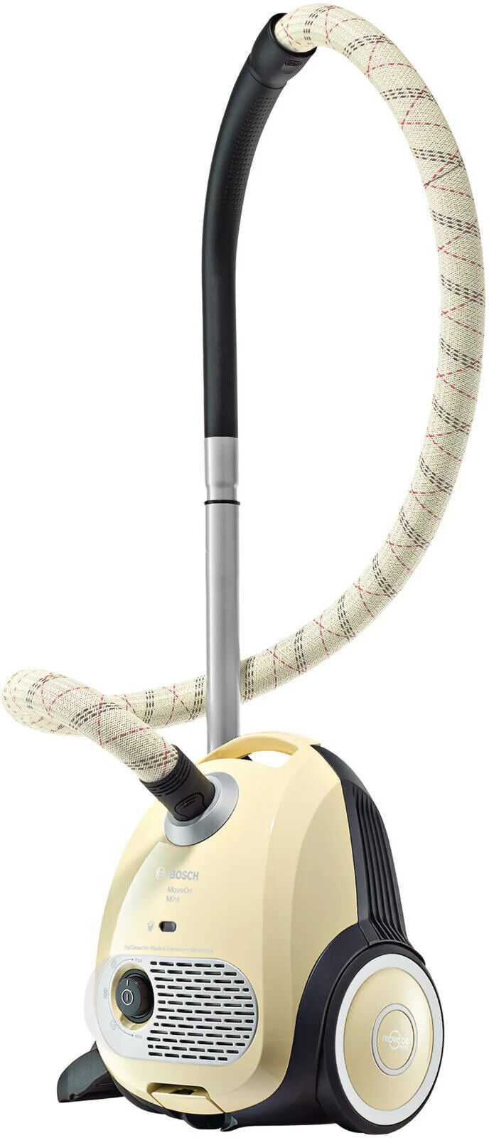 Bosch BGL25MON5 MoveOn Mini Bodenstaubsauger mit Beutel, cremeweiß.