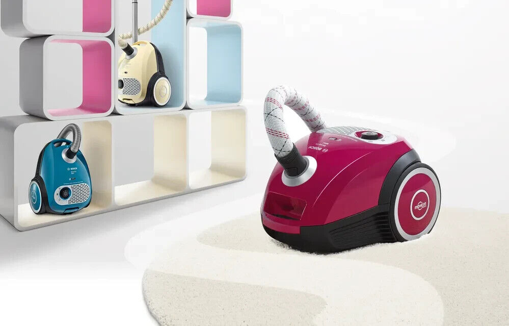 Bosch BGL25MON6 MoveOn Mini Bodenstaubsauger mit Beutel, rot.