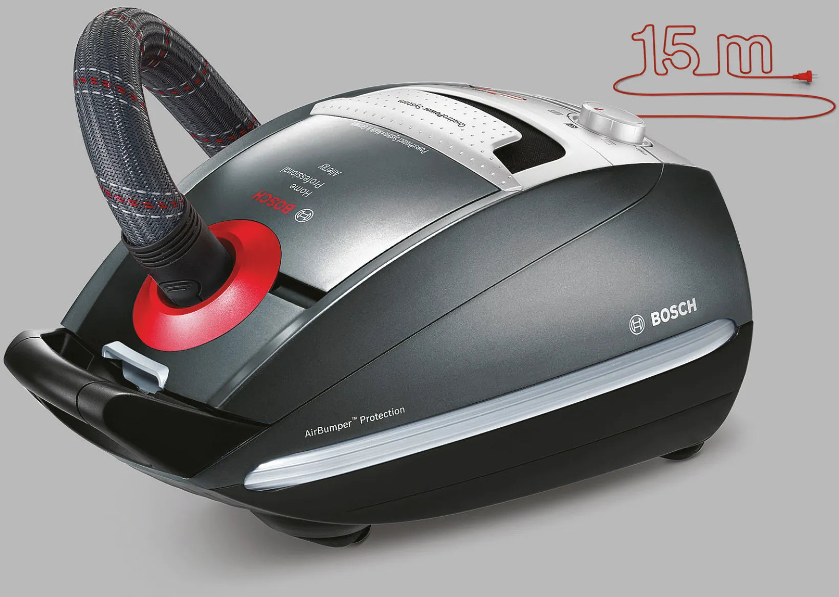 Bosch BSGL5PRO5 Home Professional Bodenstaubsauger mit Beutel, anthrazit, schwarz.