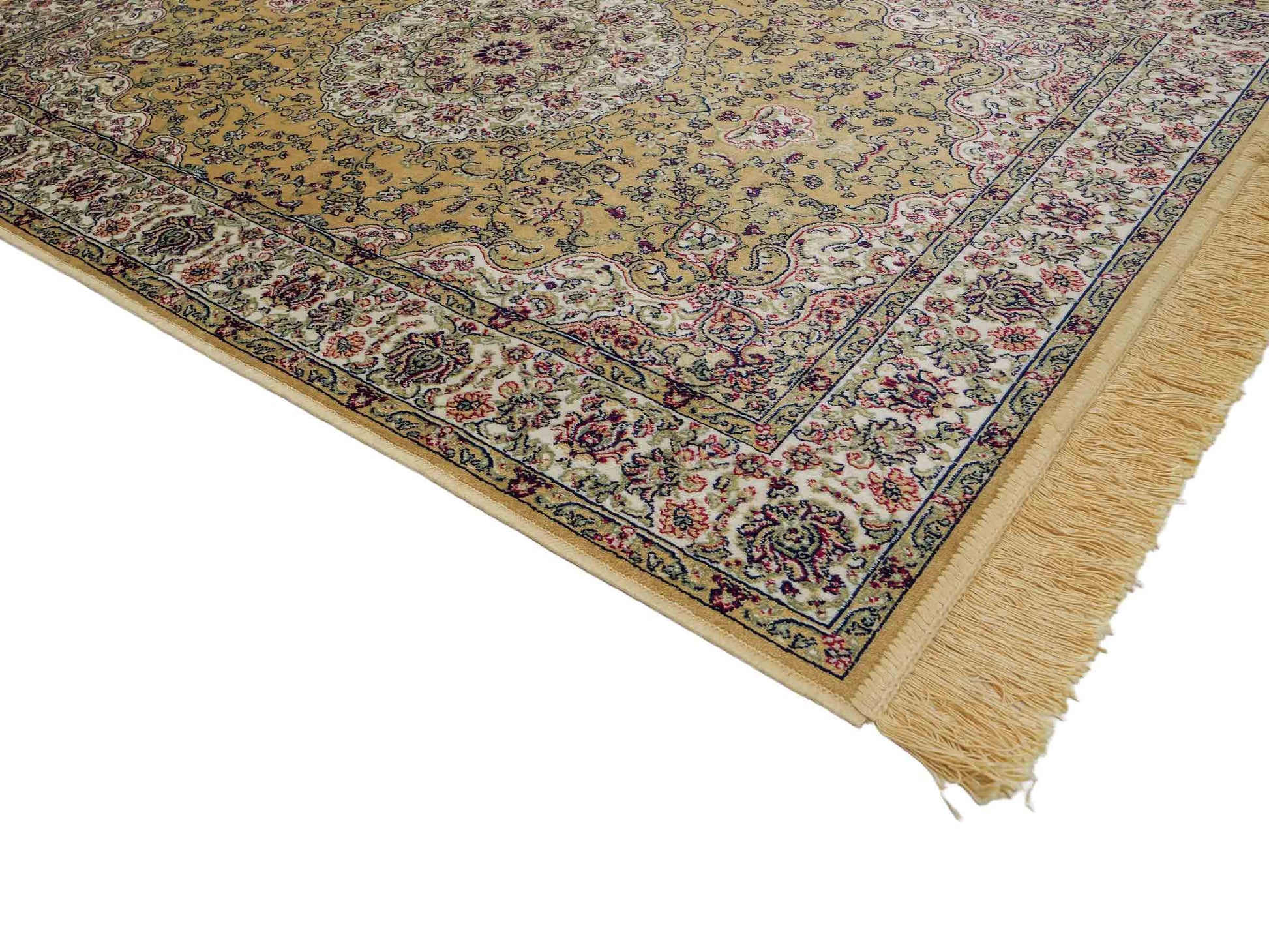 Belgischer, maschinell gefertigter Design Orientteppich aus Kunstseide, creme, beige. 139x97 cm. Verkauf durch Jupiter Intl.