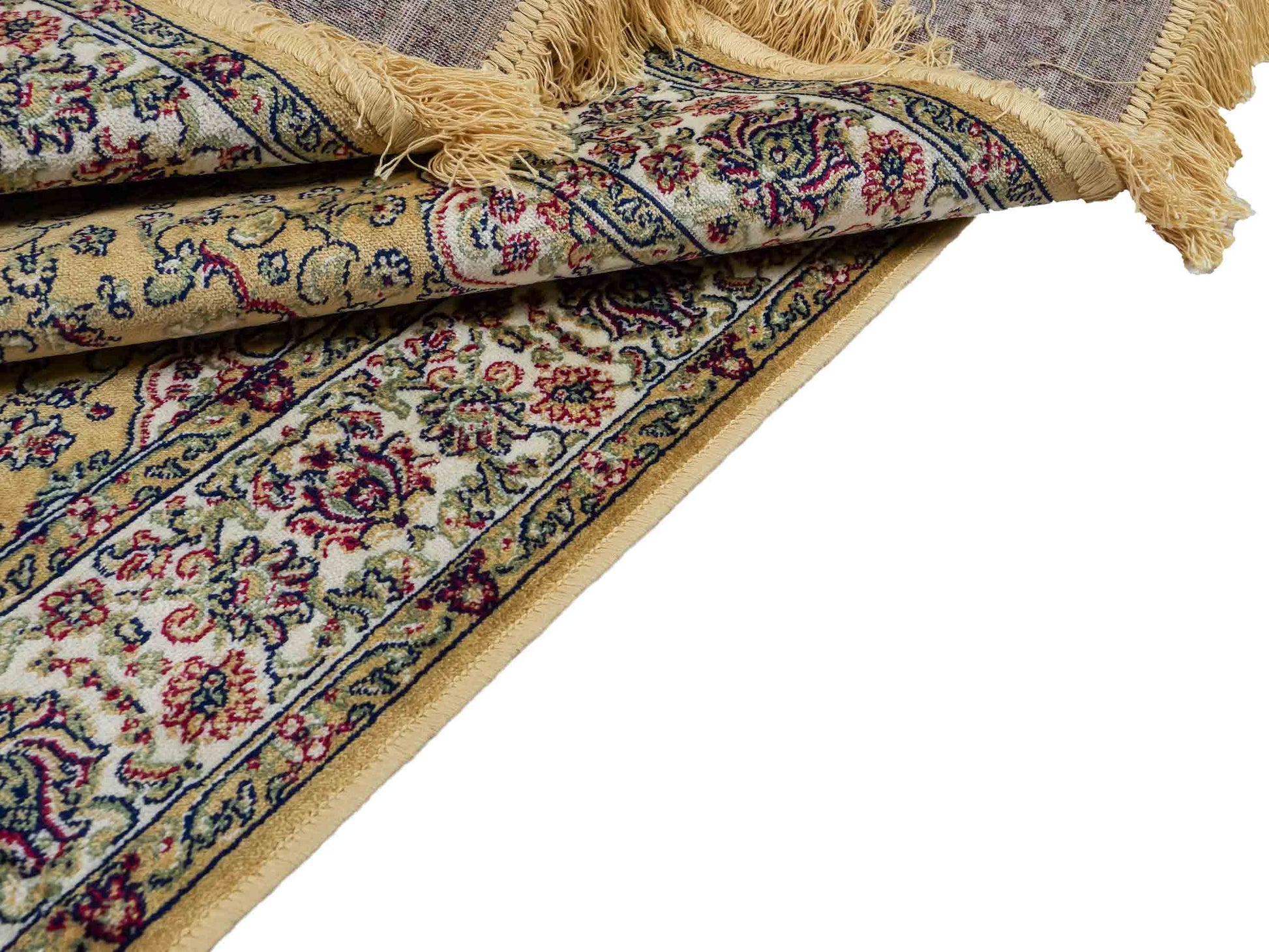 Belgischer, maschinell gefertigter Design Orientteppich aus Kunstseide, beige, creme. 140x98 cm. Verkauf durch Jupiter Intl.
