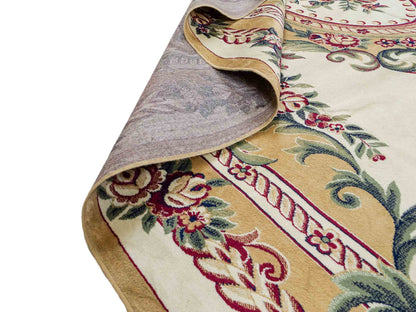 Belgischer, maschinell gefertigter Design Orientteppich aus Kunstseide, creme, weiß. 275x185 cm. Verkauf durch Jupiter Intl.
