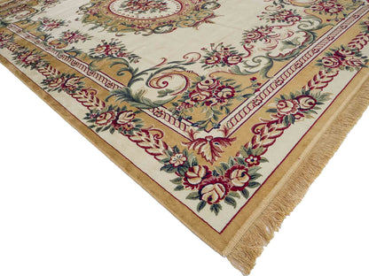 Belgischer, maschinell gefertigter Design Orientteppich aus Kunstseide, creme, weiß. 275x185 cm. Verkauf durch Jupiter Intl.