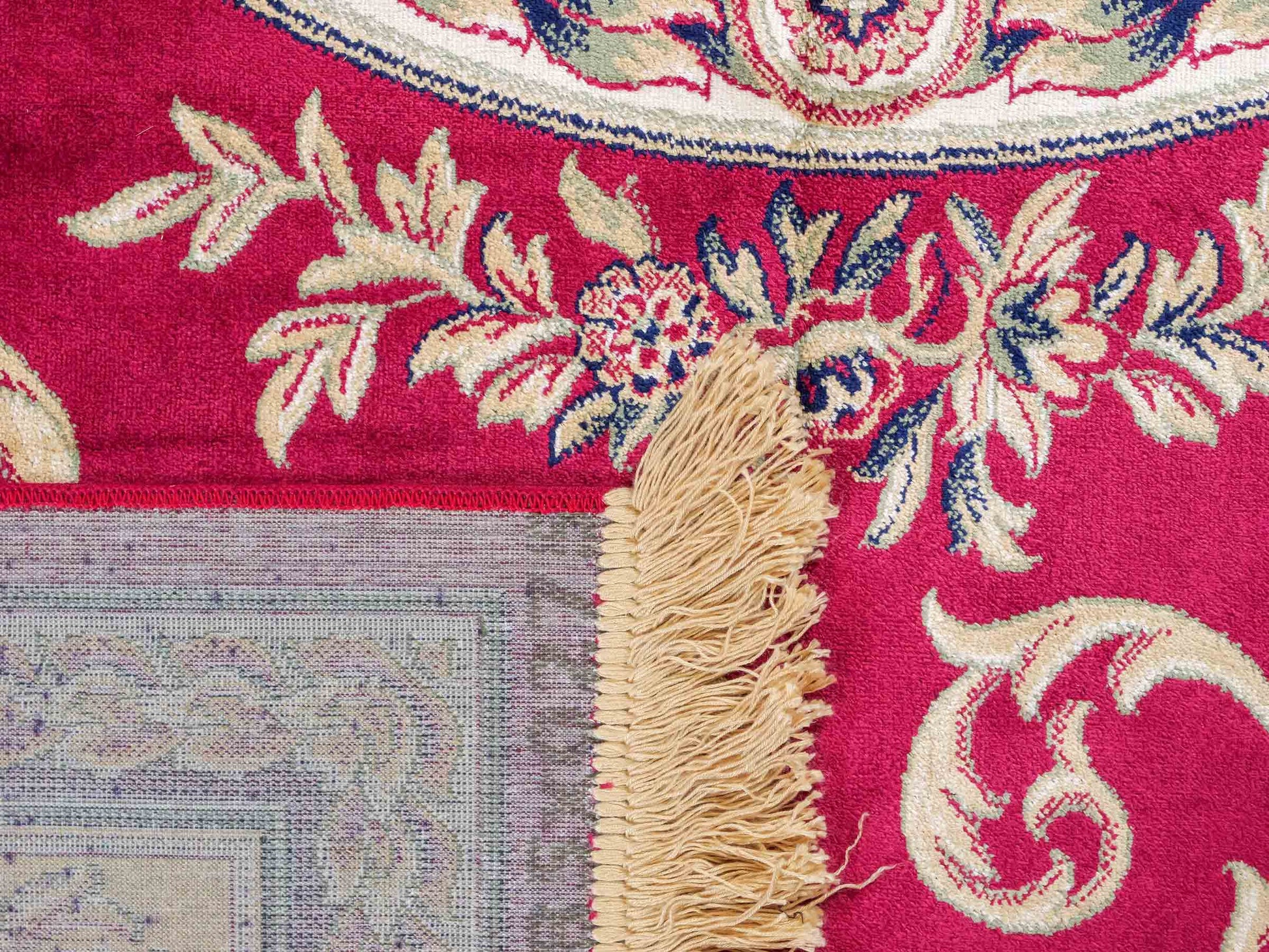 Belgischer, maschinell gefertigter Design Orientteppich aus Kunstseide, rot. 275x185 cm. Verkauf durch Jupiter Intl.