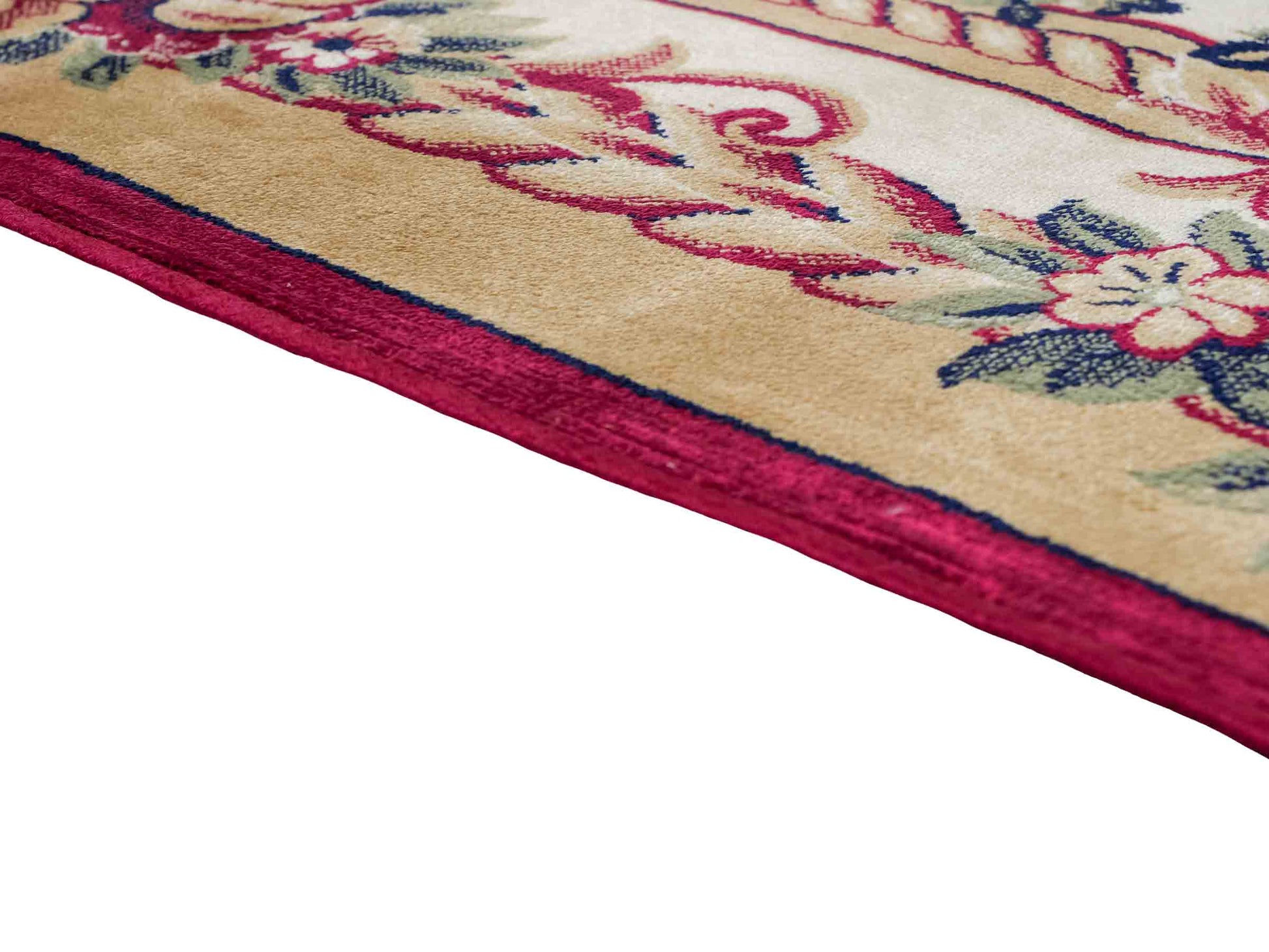 Belgischer, maschinell gefertigter Design Orientteppich aus Kunstseide, rot. 275x185 cm. Verkauf durch Jupiter Intl.