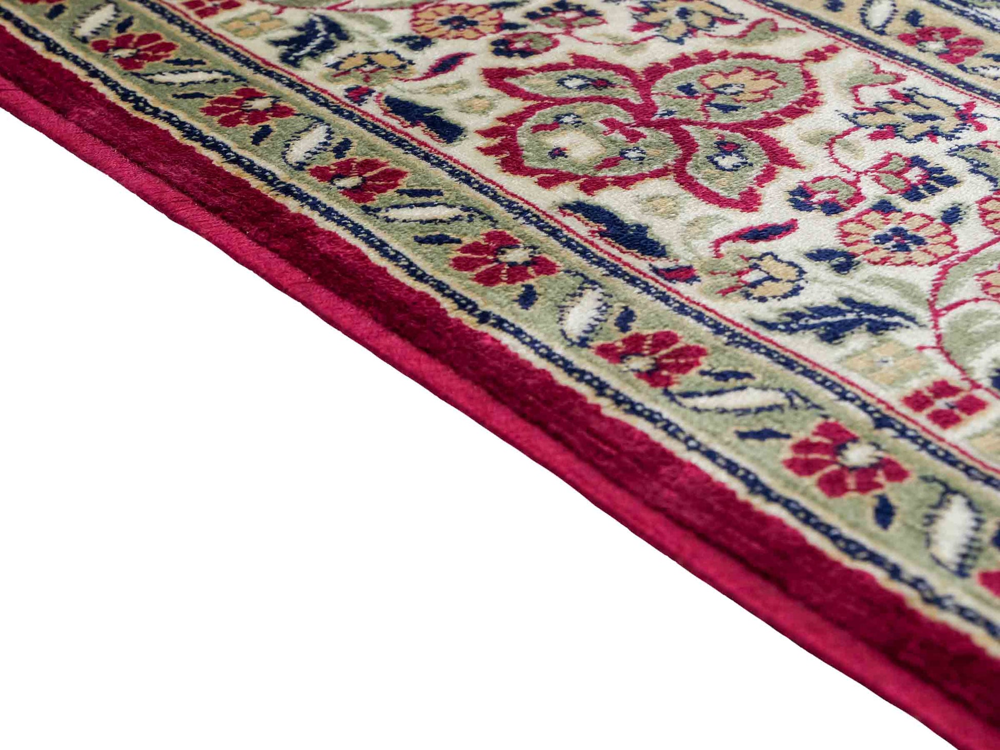 Belgischer, maschinell gefertigter Design Orientteppich aus Kunstseide, rot. 275x185 cm. Verkauf durch Jupiter Intl.