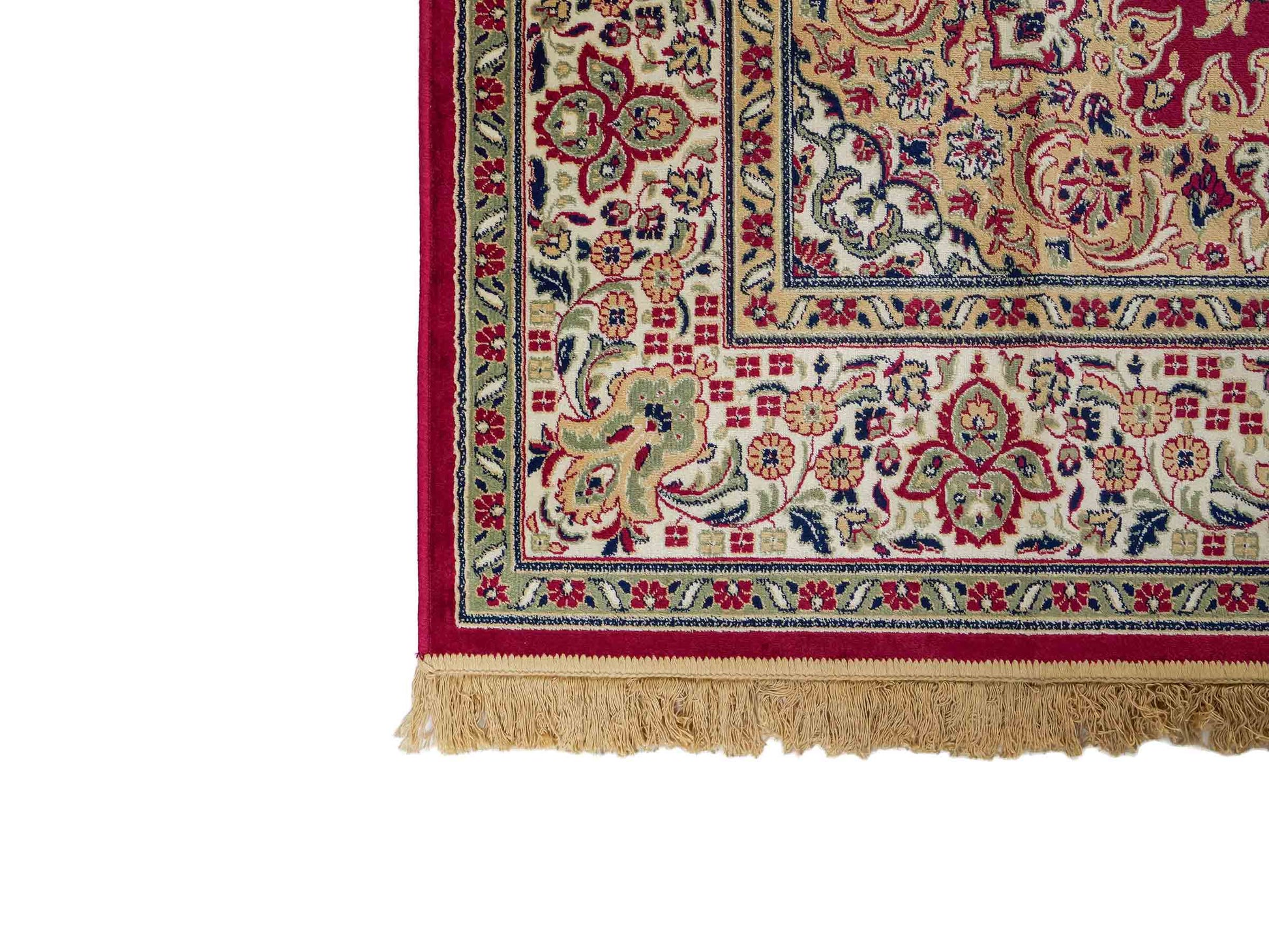 Belgischer, maschinell gefertigter Design Orientteppich aus Kunstseide, rot. 275x185 cm. Verkauf durch Jupiter Intl.