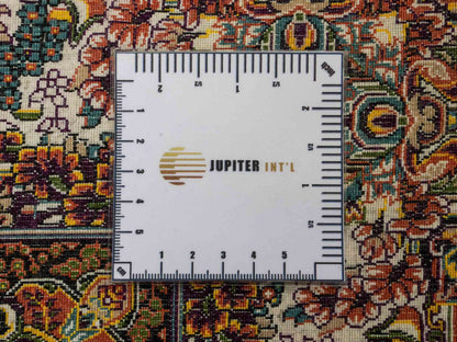 Extrem feiner, maschinell gefertigter Perserteppich, beige, grün, creme. 154x99 cm. Verkauf durch Jupiter Intl.