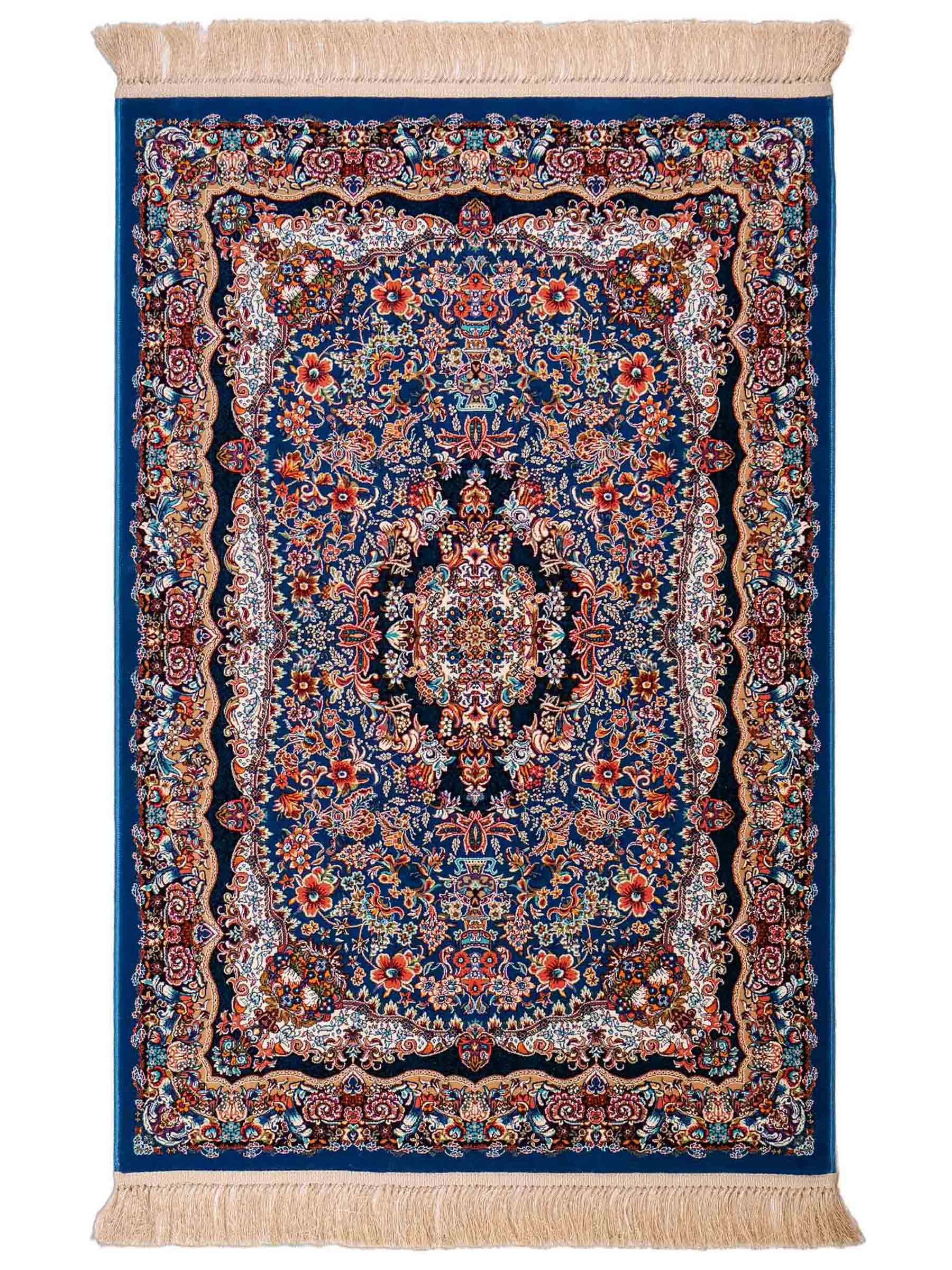 Extrem feiner, maschinell gefertigter Perserteppich, blau. 154x99 cm. Verkauf durch Jupiter Intl.