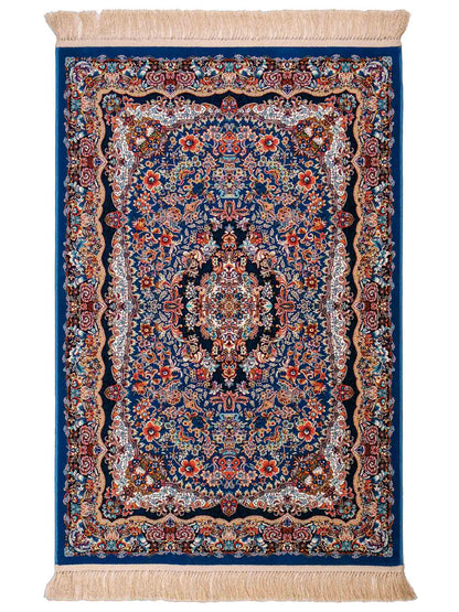 Extrem feiner, maschinell gefertigter Perserteppich, blau. 154x99 cm. Verkauf durch Jupiter Intl.