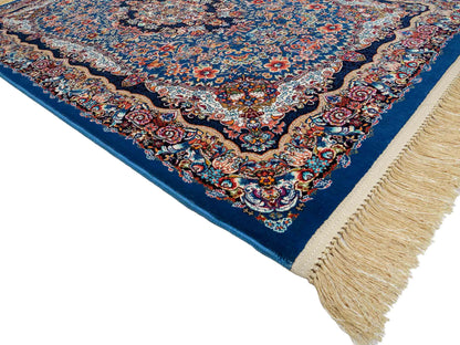 Extrem feiner, maschinell gefertigter Perserteppich, blau. 154x99 cm. Verkauf durch Jupiter Intl.