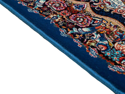 Extrem feiner, maschinell gefertigter Perserteppich, blau. 154x99 cm. Verkauf durch Jupiter Intl.