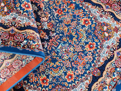 Extrem feiner, maschinell gefertigter Perserteppich, blau. 154x99 cm. Verkauf durch Jupiter Intl.