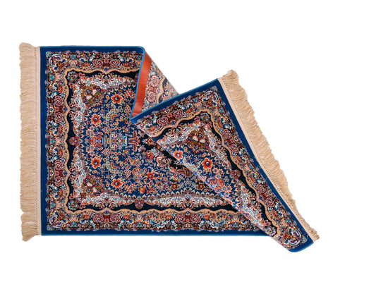 Extrem feiner, maschinell gefertigter Perserteppich, blau. 154x99 cm. Verkauf durch Jupiter Intl.