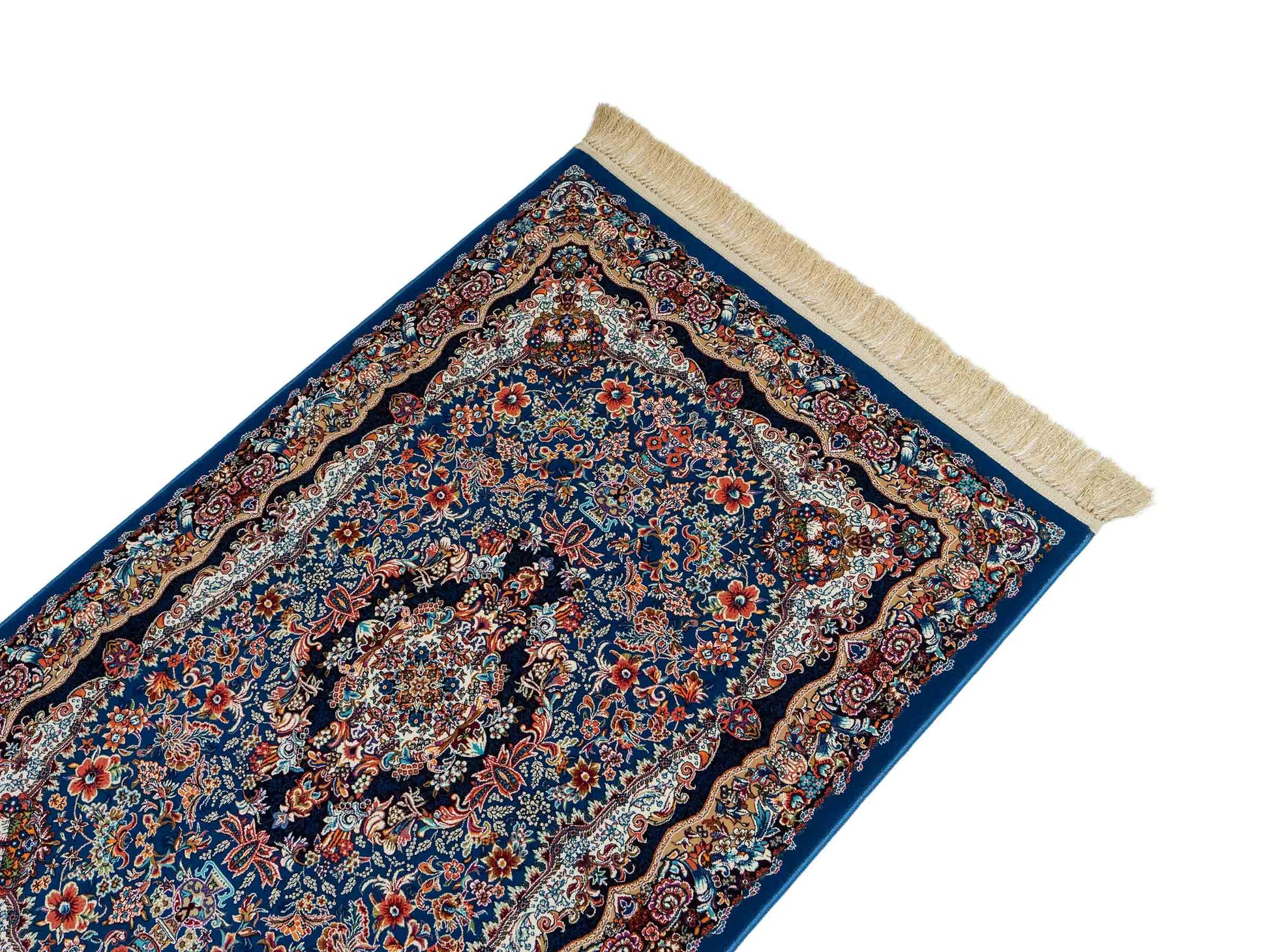 Extrem feiner, maschinell gefertigter Perserteppich, blau. 154x99 cm. Verkauf durch Jupiter Intl.