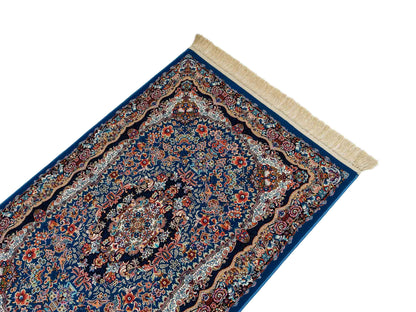 Extrem feiner, maschinell gefertigter Perserteppich, blau. 154x99 cm. Verkauf durch Jupiter Intl.