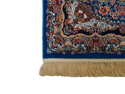Extrem feiner, maschinell gefertigter Perserteppich, blau. 154x99 cm. Verkauf durch Jupiter Intl.
