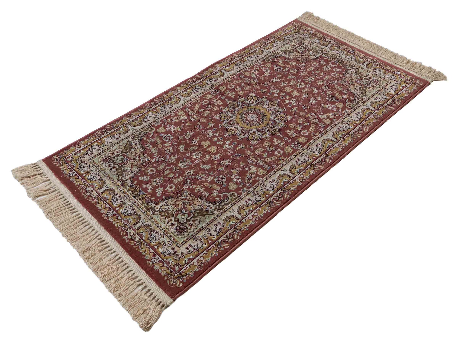 Feiner, maschinell gefertigter Perserteppich, rosa. 155x80 cm. Verkauf durch Jupiter Intl.