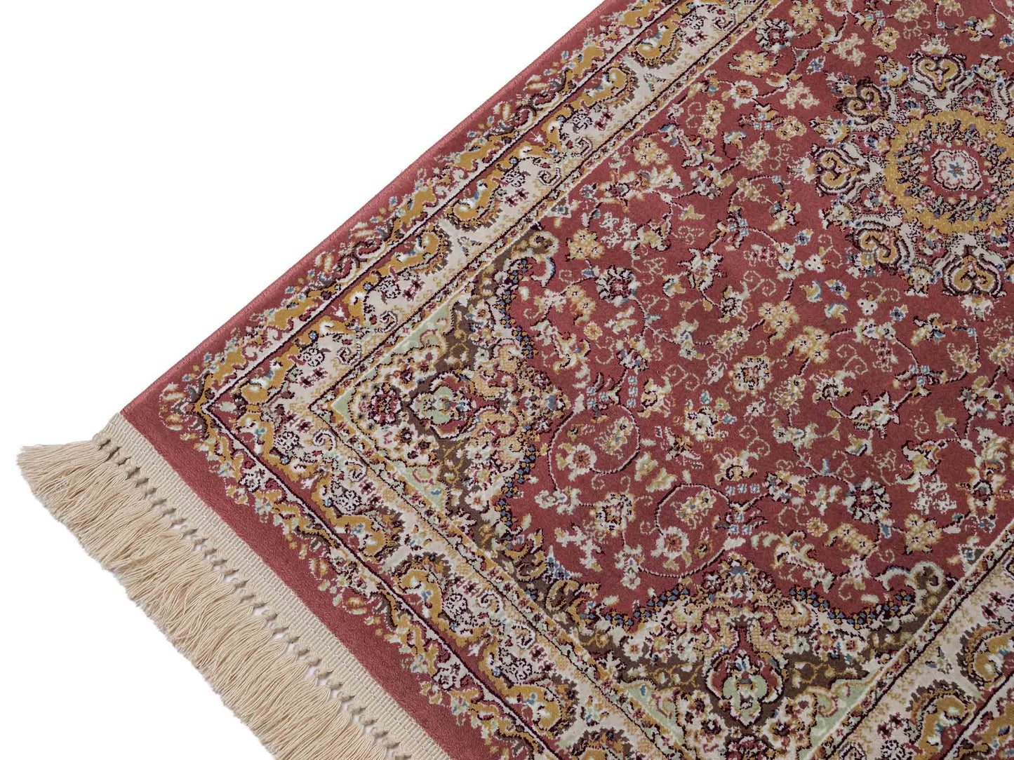 Feiner, maschinell gefertigter Perserteppich, rosa. 155x80 cm. Verkauf durch Jupiter Intl.