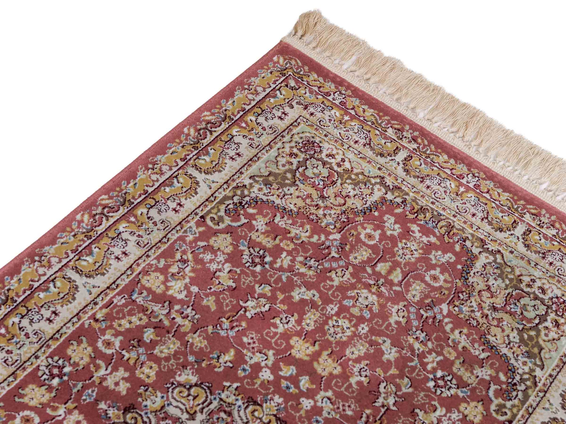 Feiner, maschinell gefertigter Perserteppich, rosa. 155x80 cm. Verkauf durch Jupiter Intl.