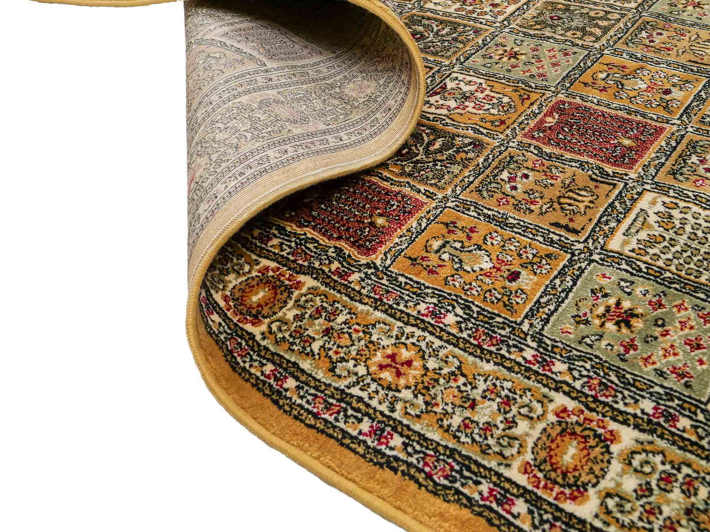 Sehr feiner, persischer, maschinell gefertigter  Orientteppich aus Kunstseide, braun, multicolor. 172x118 cm. Verkauf durch Jupiter Intl.