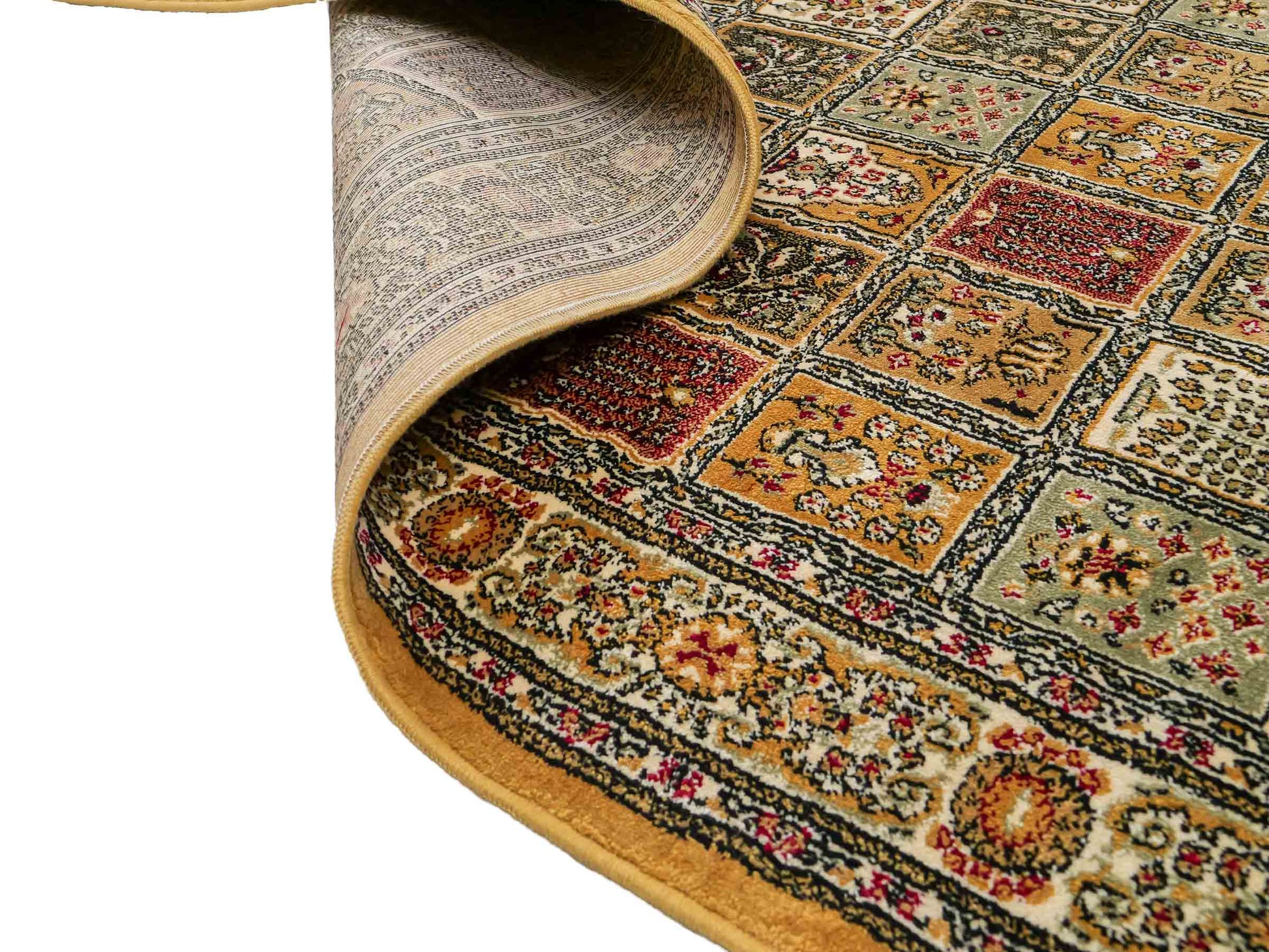 Sehr feiner, persischer, maschinell gefertigter  Orientteppich aus Kunstseide, braun, multicolor. 172x118 cm. Verkauf durch Jupiter Intl.