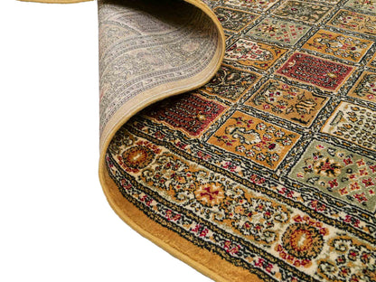 Sehr feiner, persischer, maschinell gefertigter  Orientteppich aus Kunstseide, braun, multicolor. 172x118 cm. Verkauf durch Jupiter Intl.