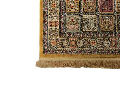 Sehr feiner, persischer, maschinell gefertigter  Orientteppich aus Kunstseide, braun, multicolor. 172x118 cm. Verkauf durch Jupiter Intl.