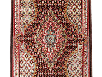 Sehr feiner, maschinell gefertigter Perserteppich, braun, creme. 83x50 cm. Verkauf durch Jupiter Intl.