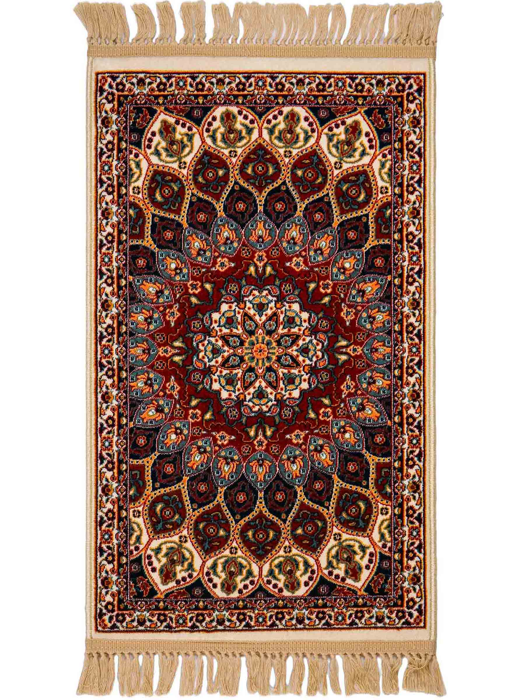 Sehr feiner, maschinell gefertigter Perserteppich, creme, multicolor. 83x50 cm. Verkauf durch Jupiter Intl.