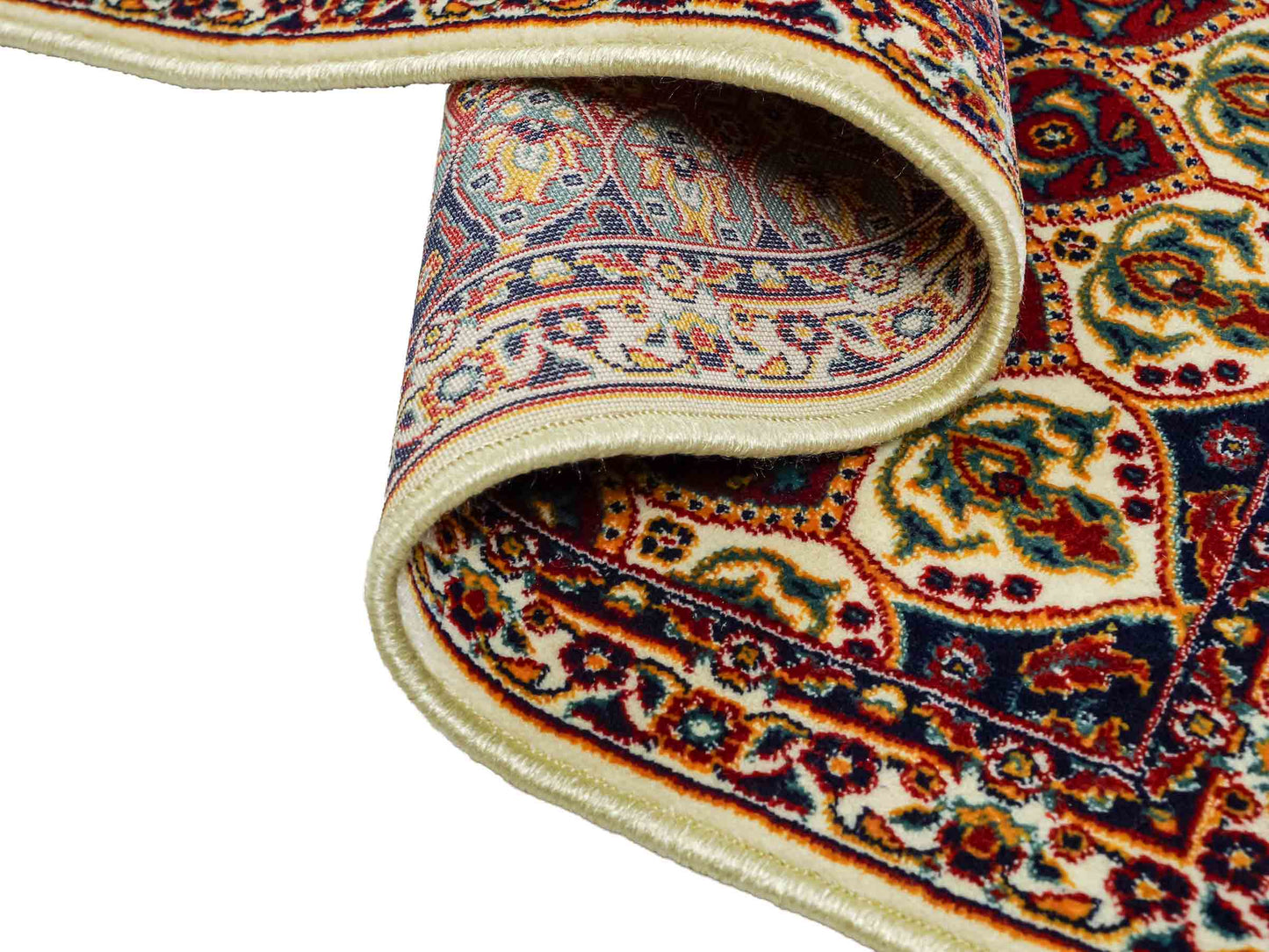 Sehr feiner, maschinell gefertigter Perserteppich, creme, multicolor. 83x50 cm. Verkauf durch Jupiter Intl.