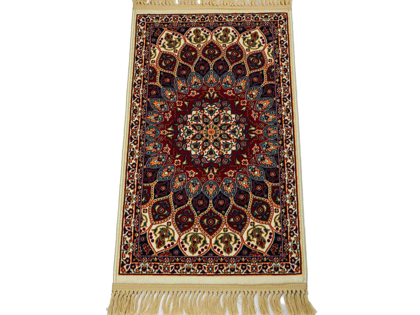 Sehr feiner, maschinell gefertigter Perserteppich, creme, multicolor. 83x50 cm. Verkauf durch Jupiter Intl.