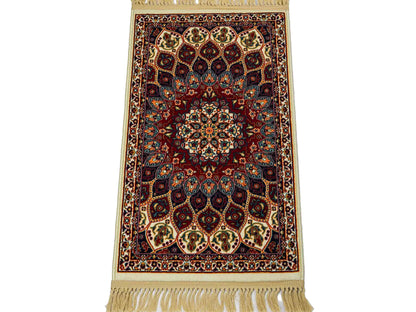 Sehr feiner, maschinell gefertigter Perserteppich, creme, multicolor. 83x50 cm. Verkauf durch Jupiter Intl.