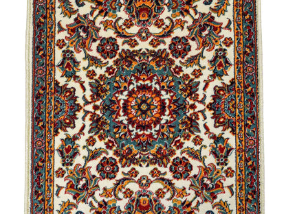 Sehr feiner, maschinell gefertigter Perserteppich, creme. 84x50 cm. Verkauf druch Jupiter Intl.