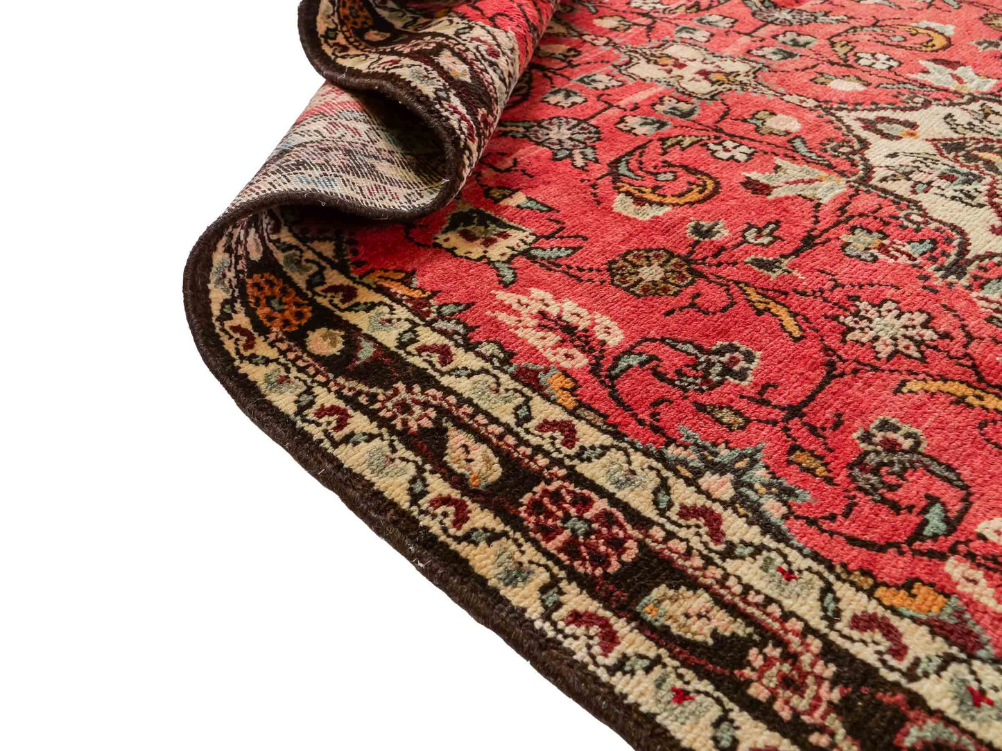 Feiner, handgeknüpfter, persischer Hamedan Dorfteppich aus Wolle von Khademi. Farbe: Rot. 327 x 111 cm. Vertrieb durch JUPITER Intl.