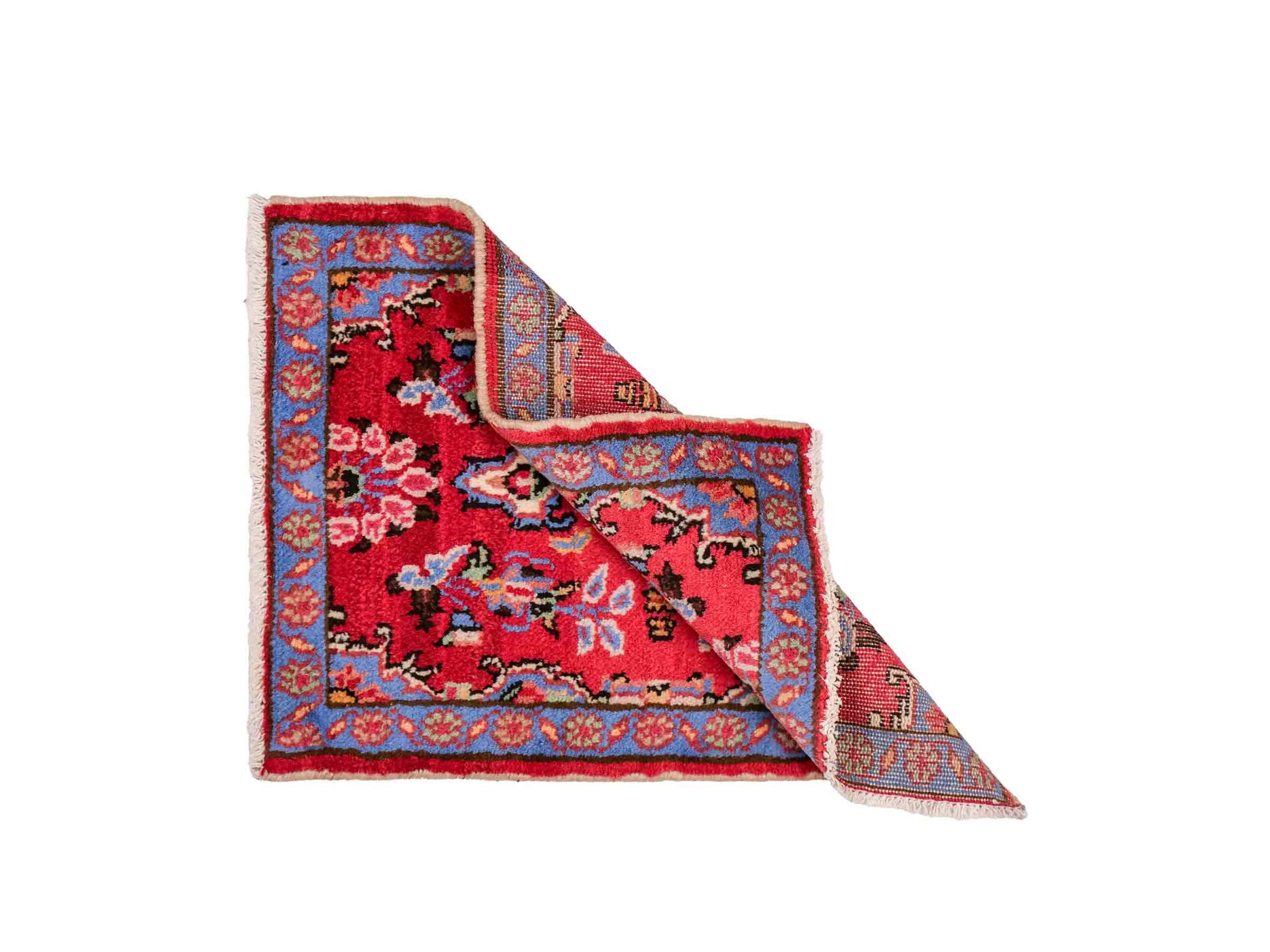 Handgeknüpfter, persischer Hamedan Dorfteppich aus Wolle von Khademi. Größe: 72 x 52 cm. Farbe: Rot. Verkauf durch JUPITER Intl.