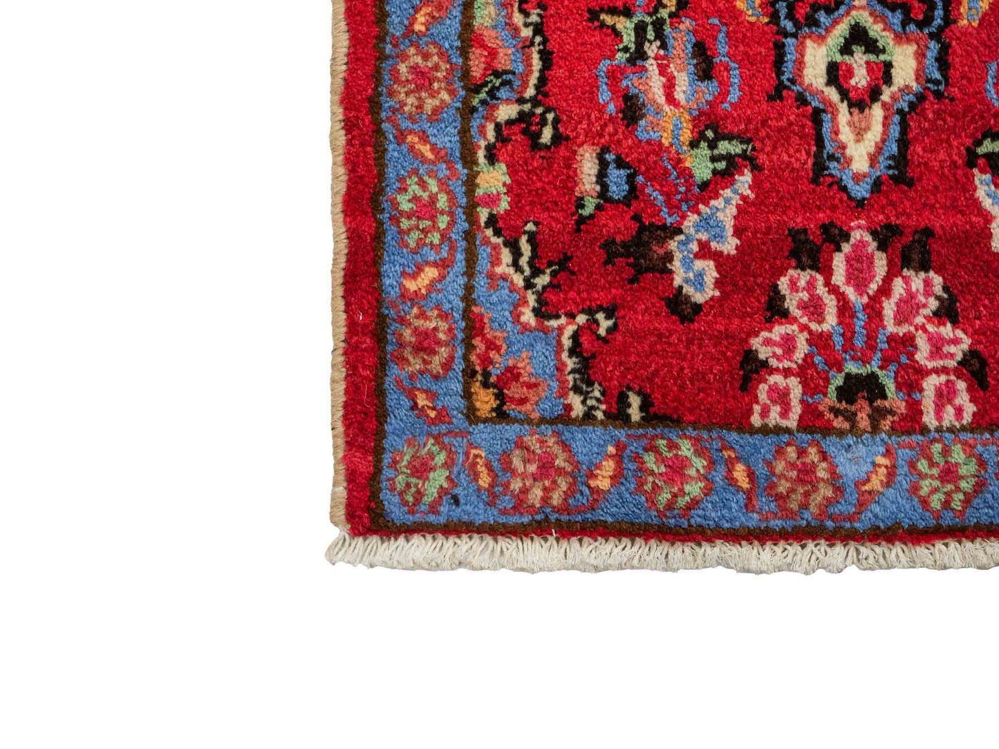 Handgeknüpfter, persischer Hamedan Dorfteppich aus Wolle von Khademi. Größe: 72 x 52 cm. Farbe: Rot. Verkauf durch JUPITER Intl.