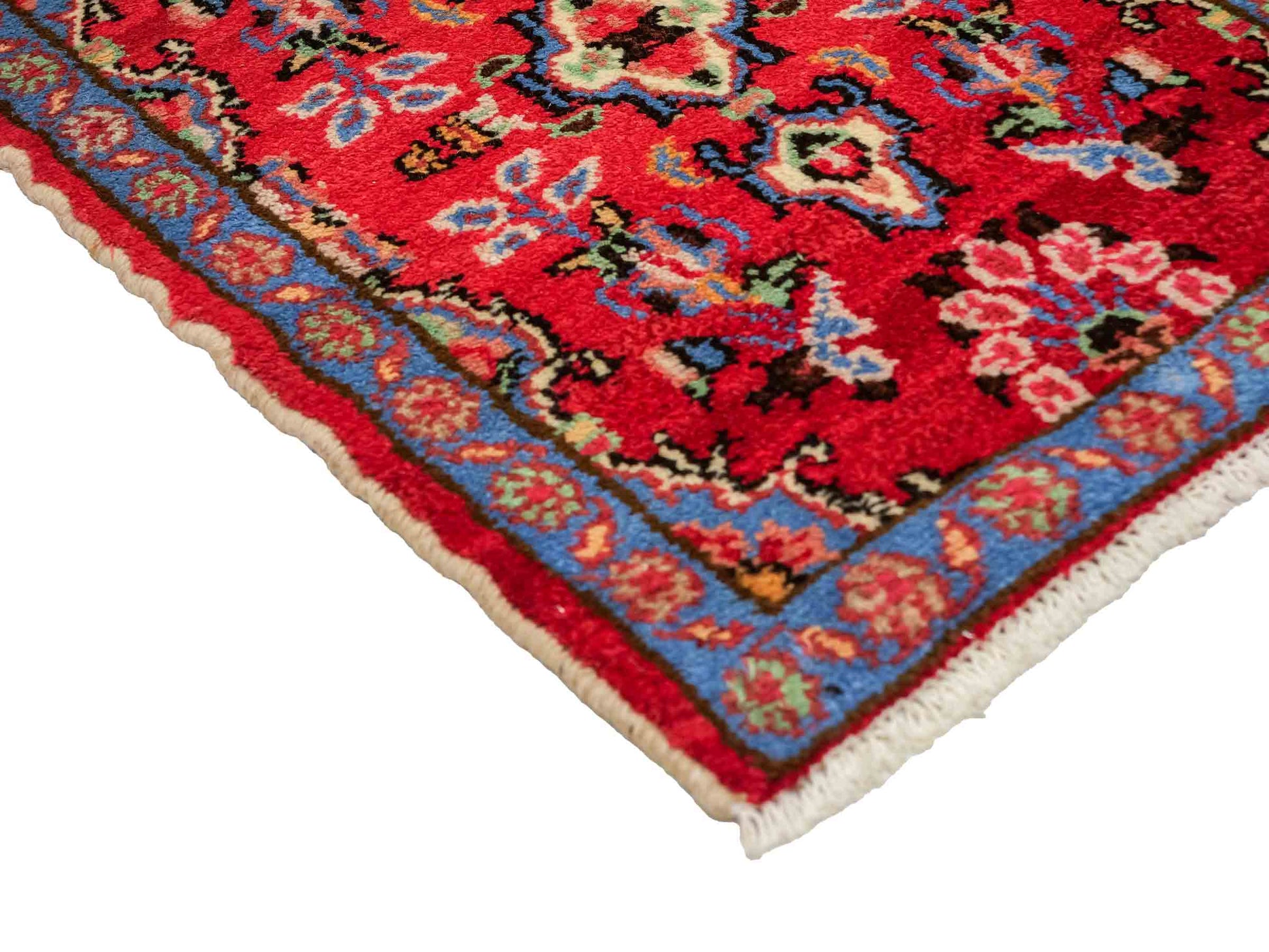 Handgeknüpfter, persischer Hamedan Dorfteppich aus Wolle von Khademi. Größe: 72 x 52 cm. Farbe: Rot. Verkauf durch JUPITER Intl.