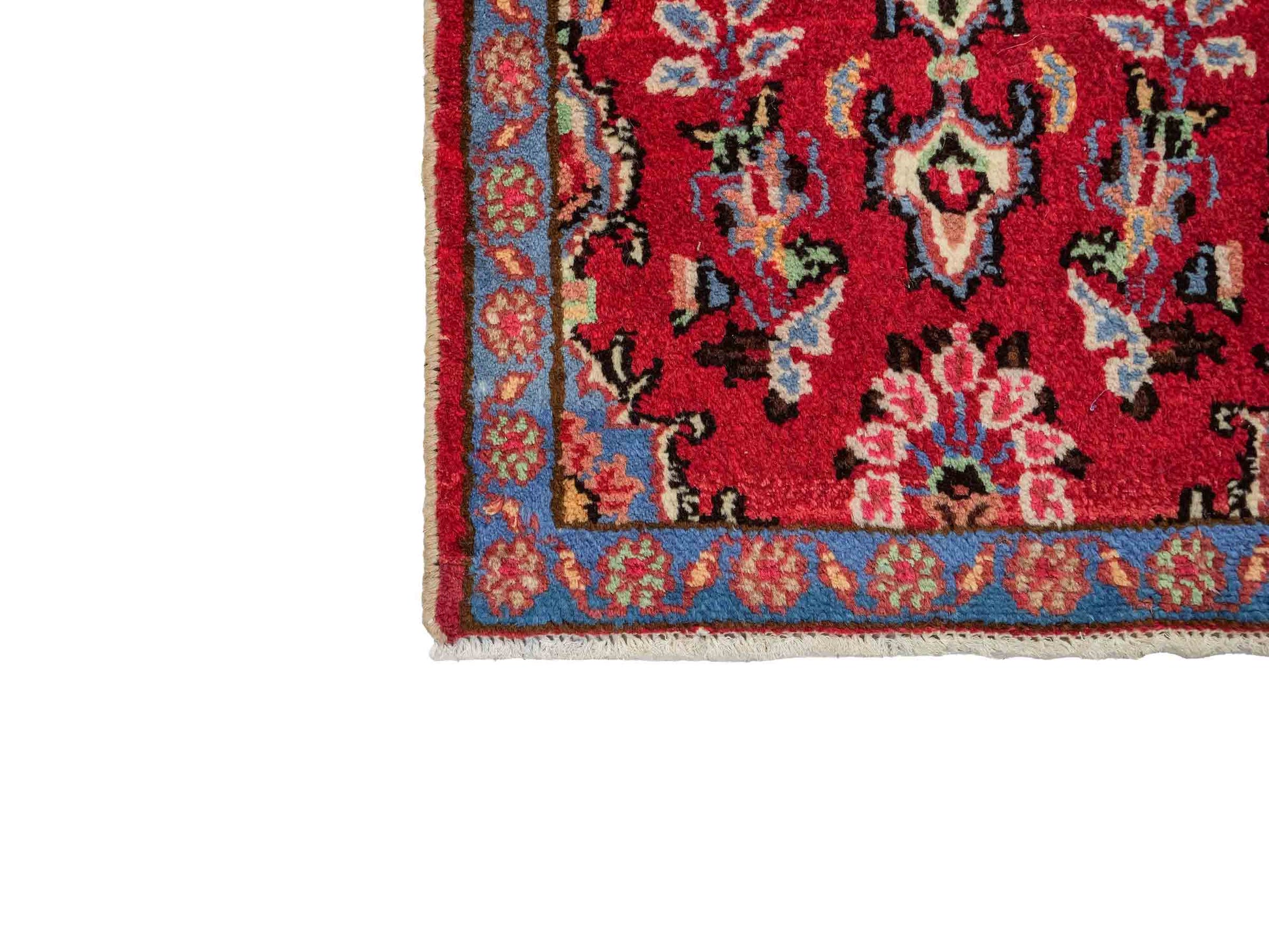 Handgeknüpfter, persischer Hamedan Dorfteppich aus Wolle von Khademi. Größe: 72 x 53 cm. Farbe: Rot. Verkauf durch JUPITER Intl.