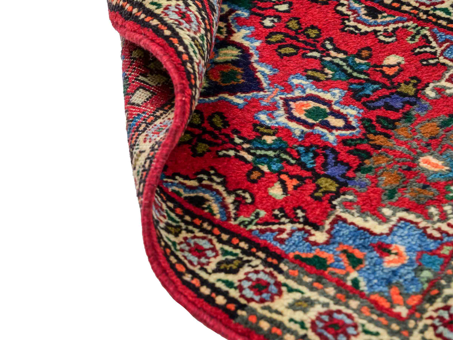 Handgeknüpfter, persischer Hamedan Dorfteppich aus Wolle von Khademi. Größe: 78 x 53 cm. Farbe: Rot. Verkauf durch JUPITER Intl.