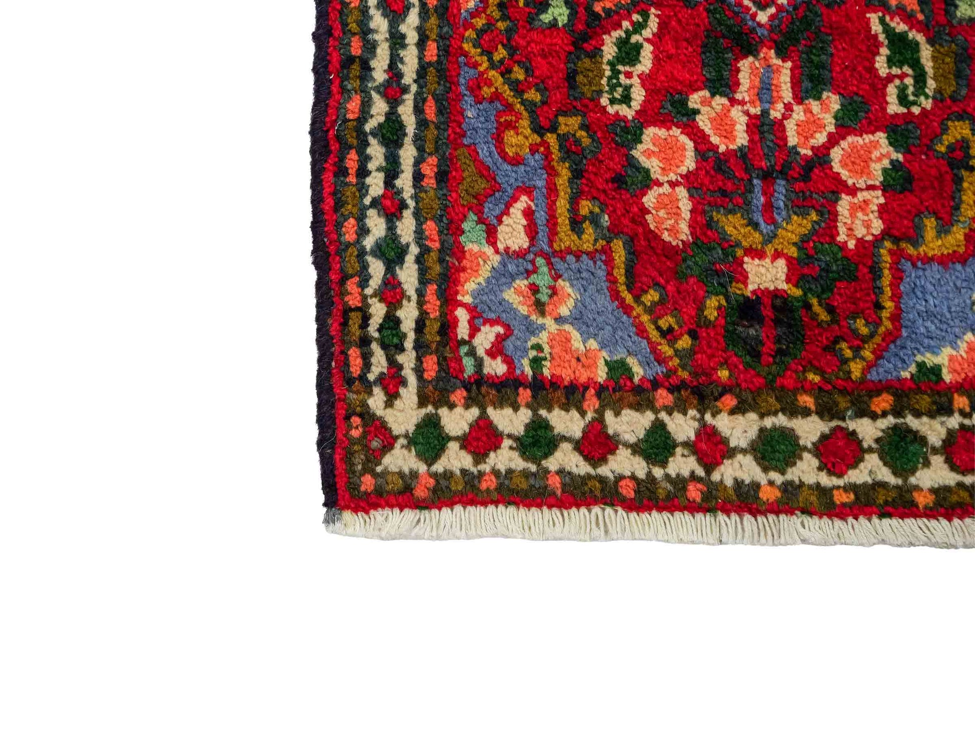 Handgeknüpfter, persischer Hamedan Dorfteppich aus Wolle von Khademi. Größe: 82 x 54 cm. Farbe: Rot. Verkauf durch JUPITER Intl.