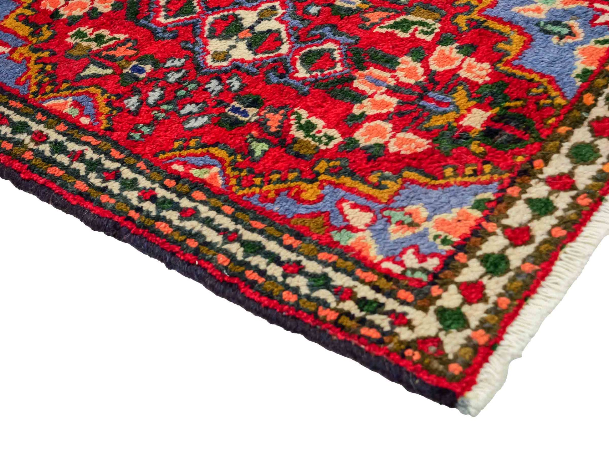 Handgeknüpfter, persischer Hamedan Dorfteppich aus Wolle von Khademi. Größe: 82 x 54 cm. Farbe: Rot. Verkauf durch JUPITER Intl.
