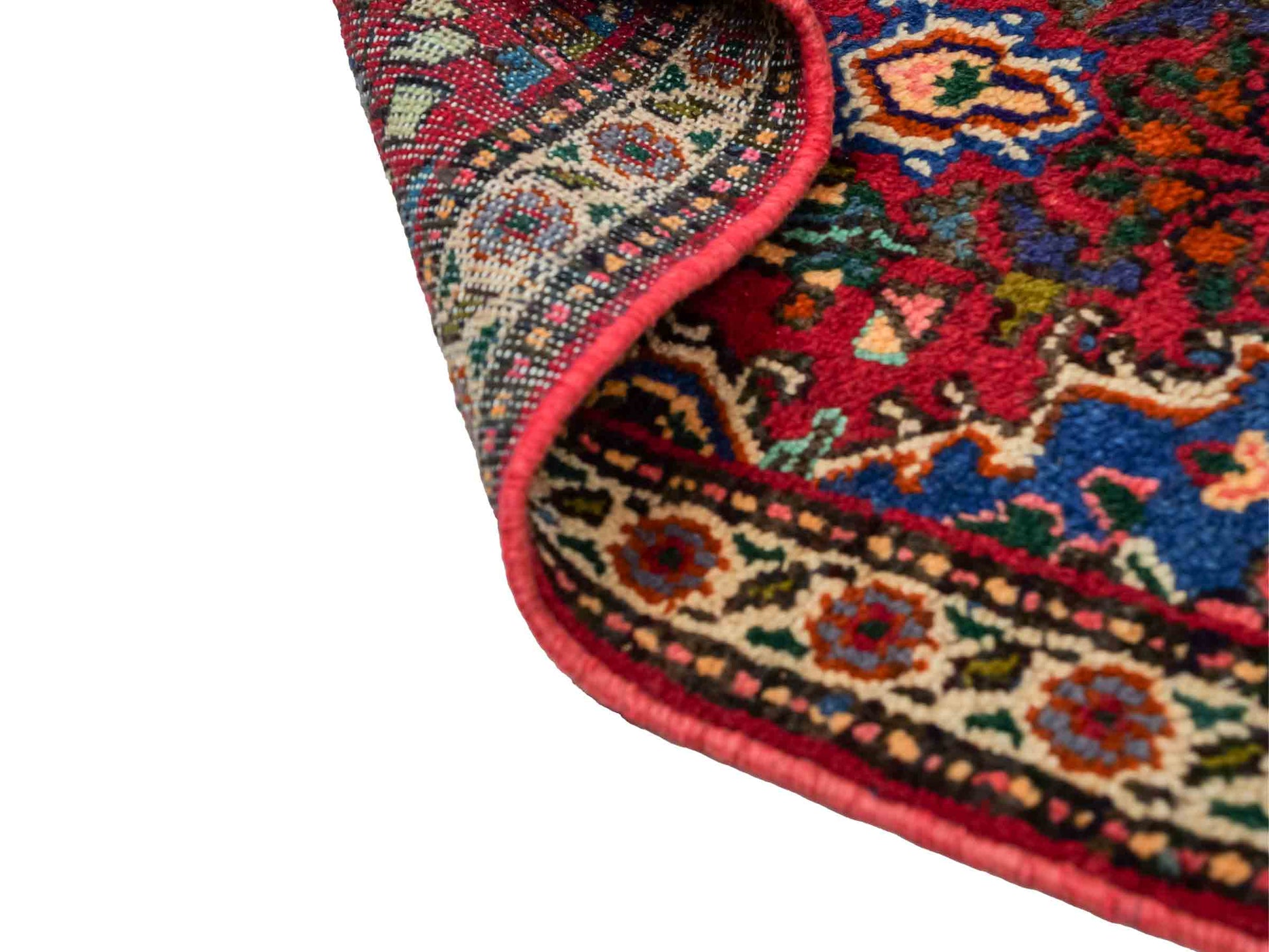 Handgeknüpfter, persischer Hamedan Dorfteppich aus Wolle von Khademi. Größe: 82 x 55 cm. Farbe: Rot. Verkauf durch JUPITER Intl.