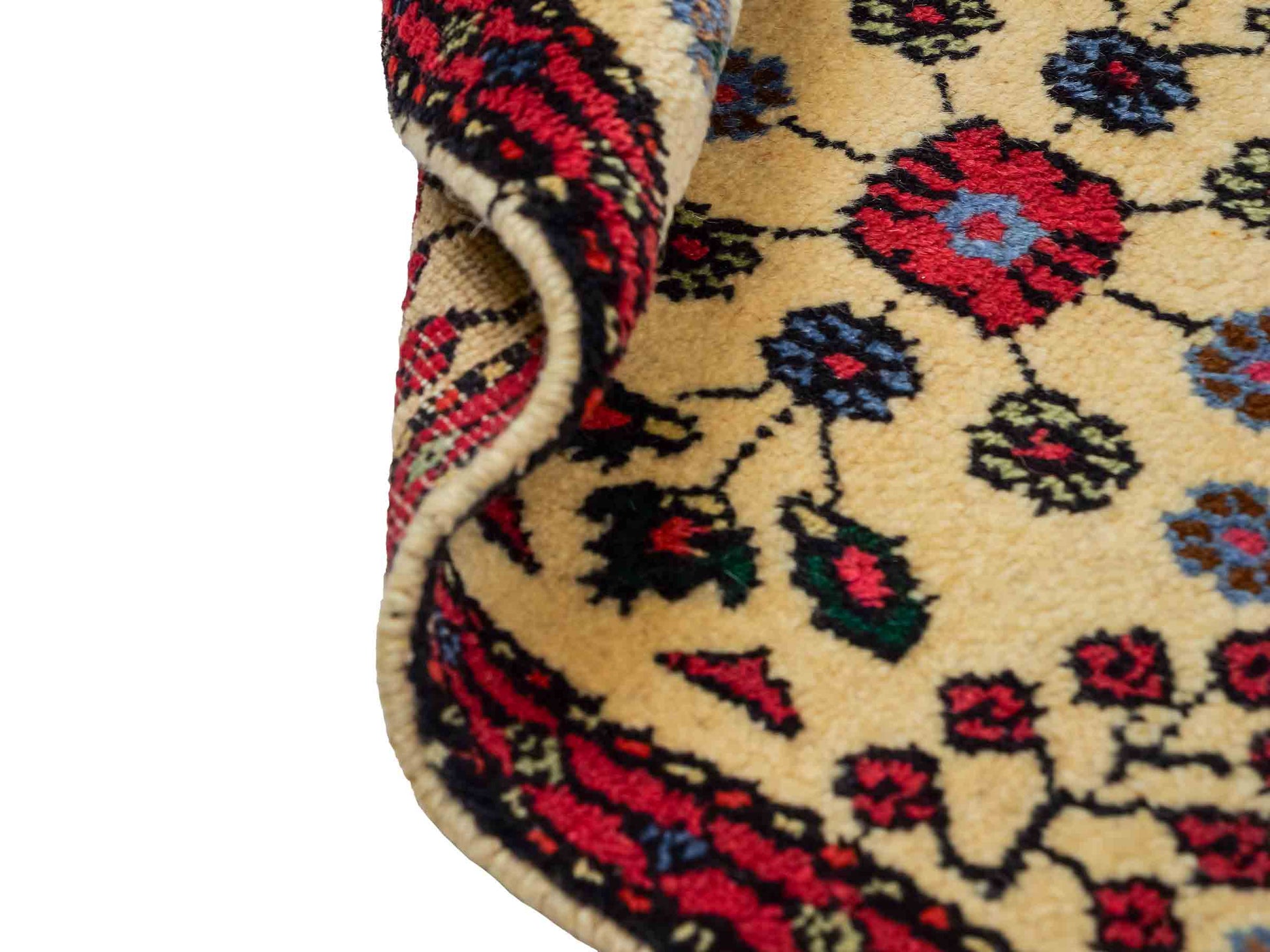 Handgeknüpfter, persischer Hamedan Dorfteppich aus Wolle von Khademi. Größe: 84 x 48 cm. Farbe: Cremeweiß, rot. Verkauf durch JUPITER Intl.